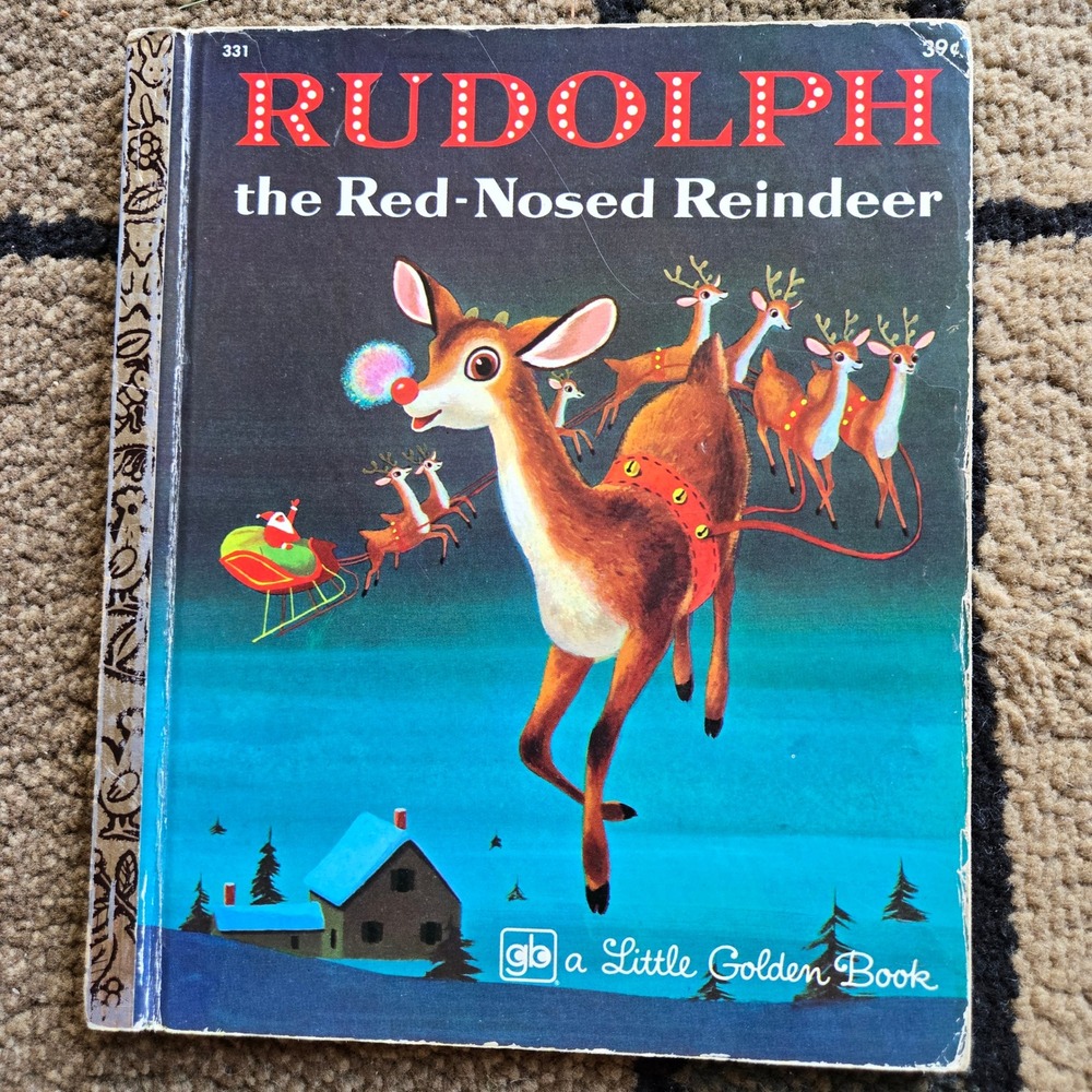 Vintage Rudolph the Red-Nosed Reindeer Little Golden Book 331 Retro Christmas